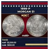 1898-p Morgan Dollar $1 ms66+ SEGS