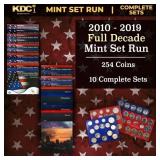 2010-2019 Full Decade Mint Set Run - 254 Coins, 10