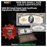 1x 1928 $10 Small Size Gold Certificate Grades VF/