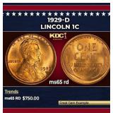 1929-d Lincoln Cent 1c ms65 rd SEGS
