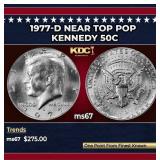 1977-d Kennedy Half Dollar Near Top Pop 50c ms67 S