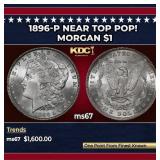 1896-p Morgan Dollar Near Top Pop! $1 ms67 SEGS