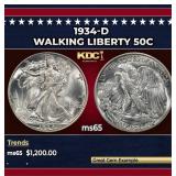 1934-d Walking Liberty Half Dollar 50c ms65 SEGS