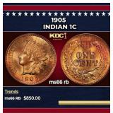 1905 Indian Cent 1c Grades GEM+ Unc RB