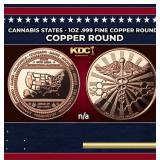 Cannabis States - 1oz .999 Fine Copper Round