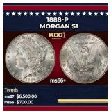 1888-p Morgan Dollar $1 ms66+ SEGS