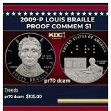 2009-P Louis Braille Proof Modern Commem Dollar $1
