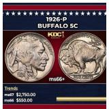 1926-p Buffalo Nickel 5c ms66+ SEGS