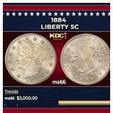 1884 Liberty Nickel 5c ms66 SEGS