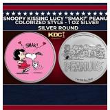 Snoopy Kissing Lucy "SMAK!" Peanuts Colorized Styl