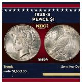 1928-s Peace Dollar $1 ms64 SEGS