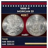 1898-p Morgan Dollar $1 Grades GEM+ Unc