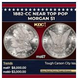 1882-cc Morgan Dollar Near Top Pop $1 ms67 SEGS