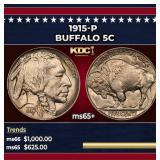 1915-p Buffalo Nickel 5c Grades GEM+ Unc