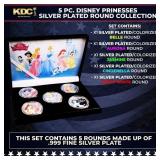 5 Coin Disney Princesses Silver Plated Round Colle