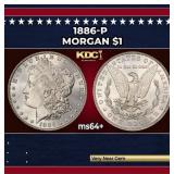 1886-p Morgan Dollar $1 Grades Choice+ Unc