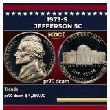 1973-s Proof Jefferson Nickel 5c pr70 dcam SEGS