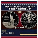 1986-s Statue of LiberTy Proof Modern Commem Dolla