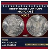 1881-p Morgan Dollar Near Top Pop! $1 ms67 SEGS