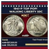 1941-p Walking Liberty Half Dollar TOP POP! 50c ms