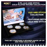 5 Coin Lilo and Stitch Gold Plated Round Collectio