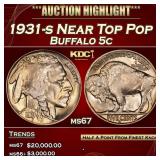1931-s Buffalo Nickel Near Top Pop 5c ms67 SEGS