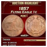 1857 Flying Eagle Cent 1c ms63+ SEGS