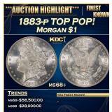 1883-p Morgan Dollar TOP POP! $1 ms68+ SEGS