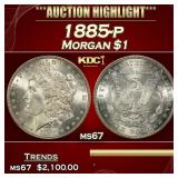 1885-p Morgan Dollar $1 ms67 SEGS