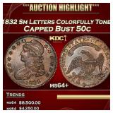 1832 Sm Letters Capped Bust Half Dollar Colorfully
