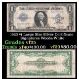 1923 $1 large size Silver Certificate Grades vf+ S