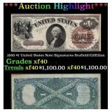 1880 $1 United States Note Grades xf Signatures Sc
