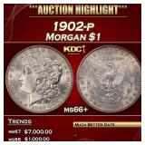1902-p Morgan Dollar $1 ms66+ SEGS