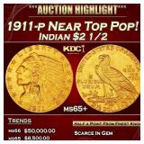 1911-p Gold Indian Quarter Eagle Near Top Pop! $2