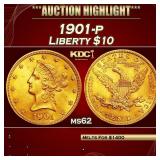 PCGS 1901-p Gold Liberty Eagle $10 ms62 PCGS