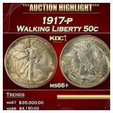 1943-p Walking Liberty Half Dollar Colorfully Tone