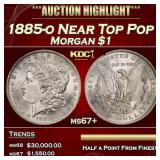 1885-o Morgan Dollar Near Top Pop $1 ms67+ SEGS