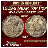 1939-s Walking Liberty Half Dollar Near Top Pop! 5