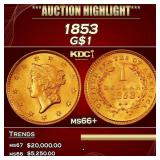 1853 Gold Dollar $1 ms66+ SEGS