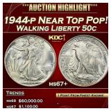 1944-p Walking Liberty Half Dollar Near Top Pop! 5