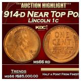 1914-d Lincoln Cent Near Top Pop! 1c ms66 rd SEGS