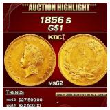 1856 s Gold Dollar $1 ms62 USCG