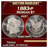 1883-p Morgan Dollar $1 ms66 DMPL SEGS