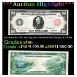 1914 $10 Large Size Red Seal FRN Rare Red Seal Chi