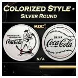 Coca Cola Batter Colorized Style - 1 oz Silver Rou