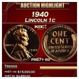 1940 Proof Lincoln Cent 1c pr67+ rd SEGS