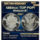 1884-cc Morgan Dollar TOP POP! $1 ms67+ pl SEGS