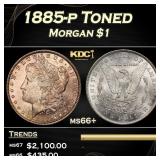 1885-p Morgan Dollar Toned $1 ms66+ SEGS