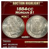 1884-cc Morgan Dollar $1 ms66+ SEGS