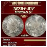 1878-p 8tf Morgan Dollar $1 ms65+ SEGS